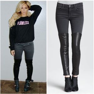 J Brand Leather Panel Pistol Pants Size 23/24